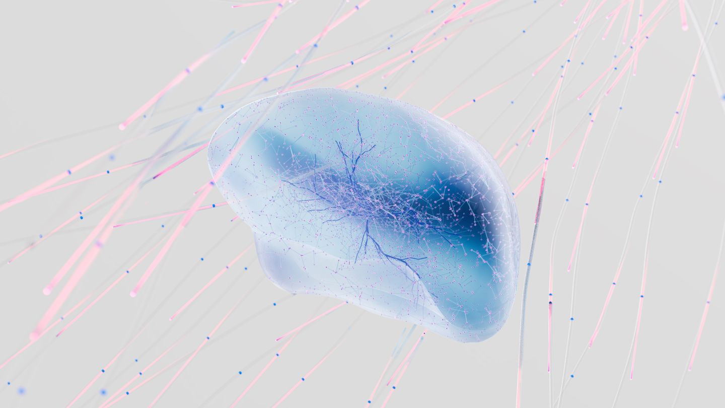Illustration abstraite de connexions neuronales et de rapprochements entre informations